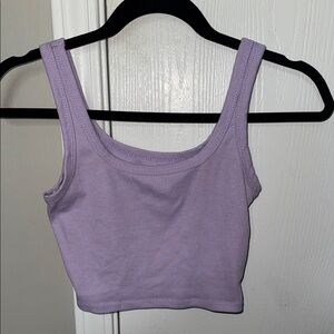 SHEIN Purple Fitted Crop Tank Top